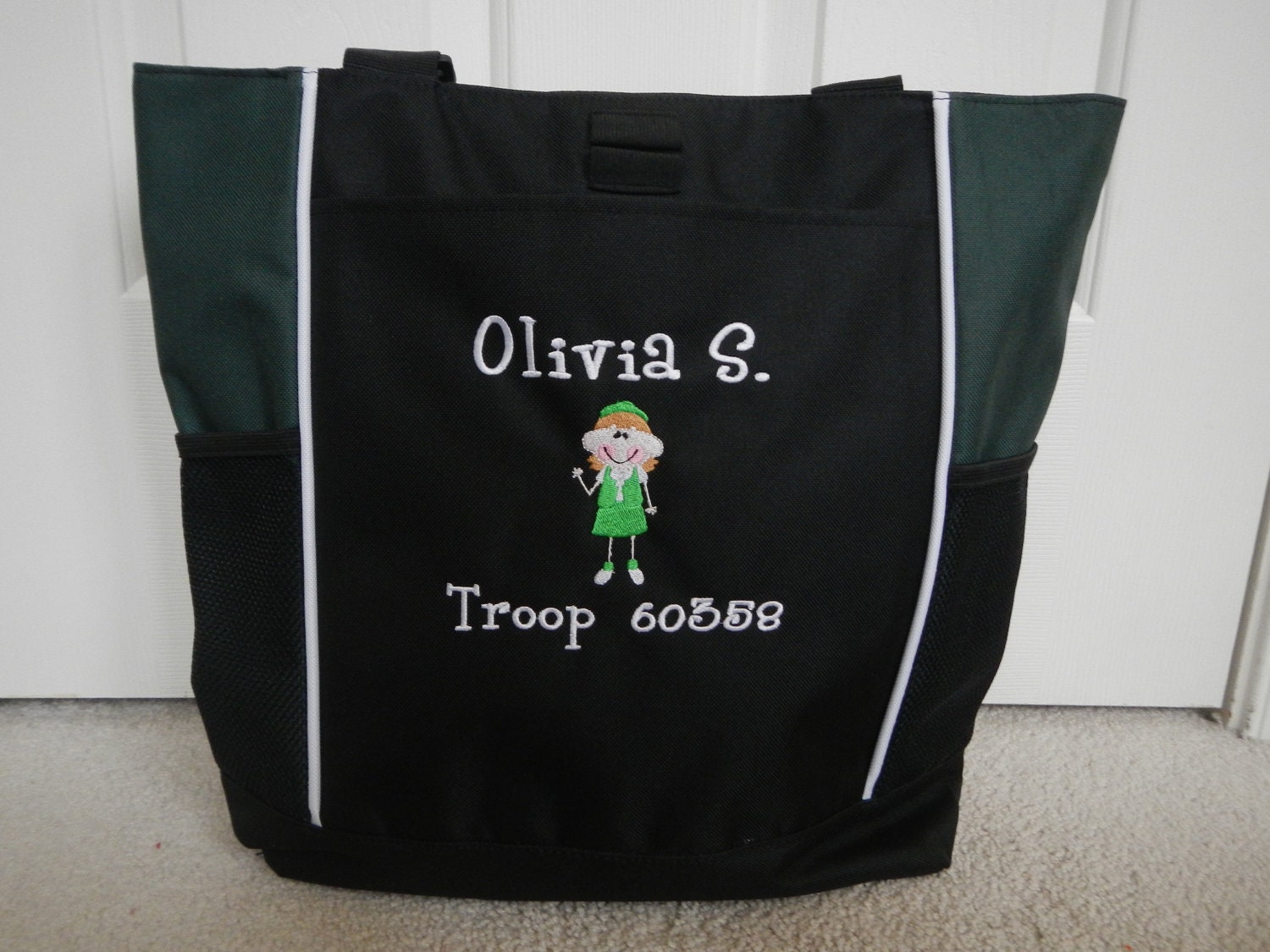 Tote Bag Personalized Girl Scouts Brownie Troop by HTsCreations