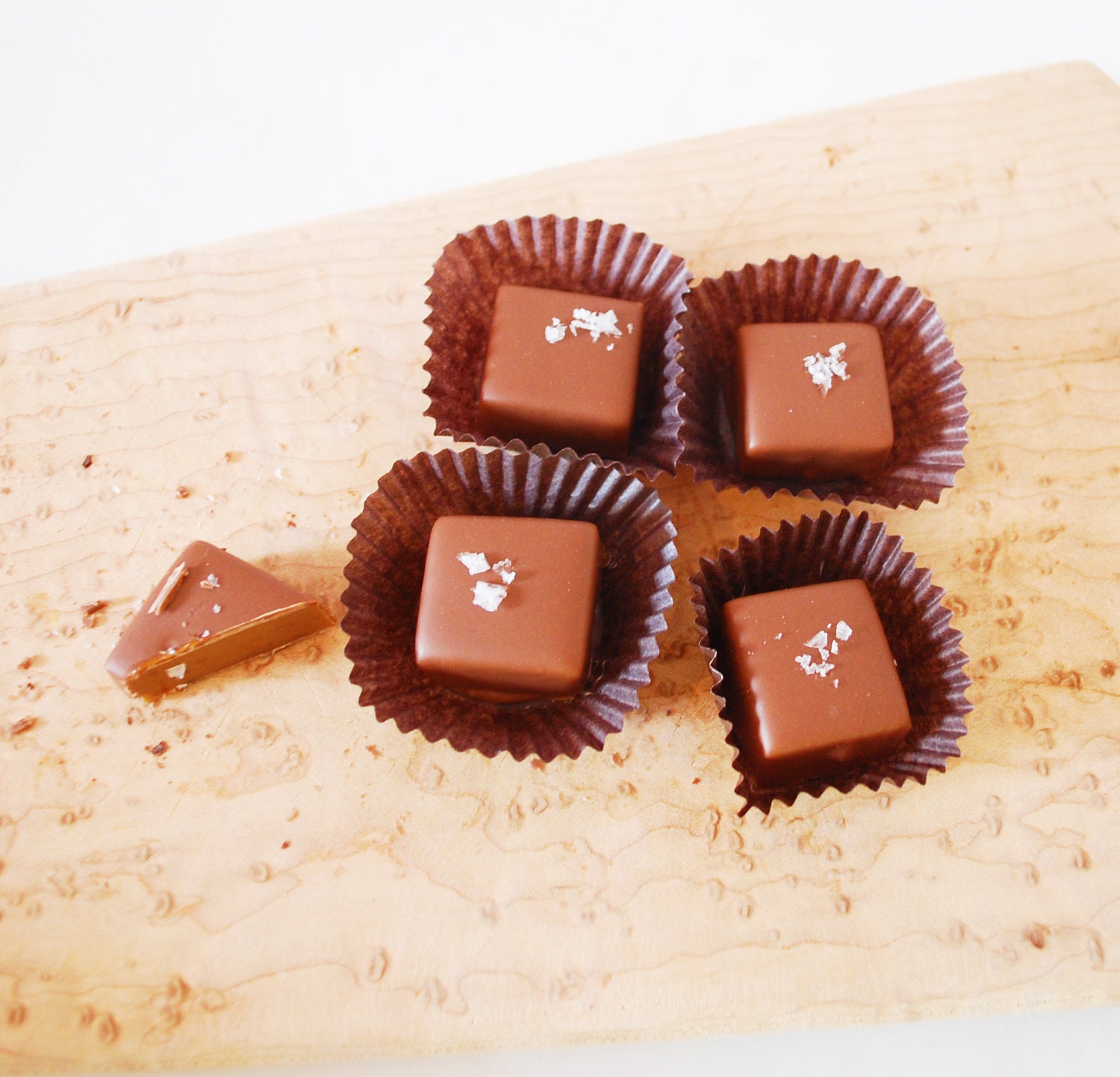 Organic Fair Trade Fleur de Sel Caramels Box of 4