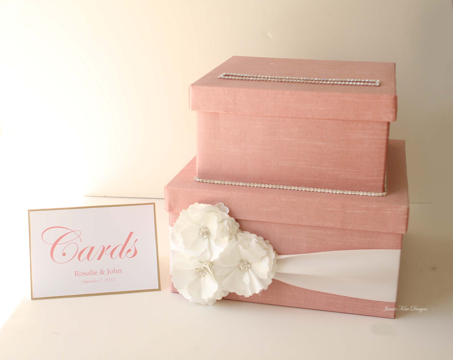 Lovely Wedding Card Box Money Box Gift Card Box - Custom Made to Order (choose your own colors)