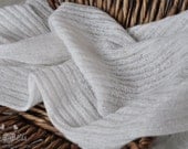 White Ribbed Mohair Blend Sweater Knit Fabric Wrap Newborn Photography Prop
