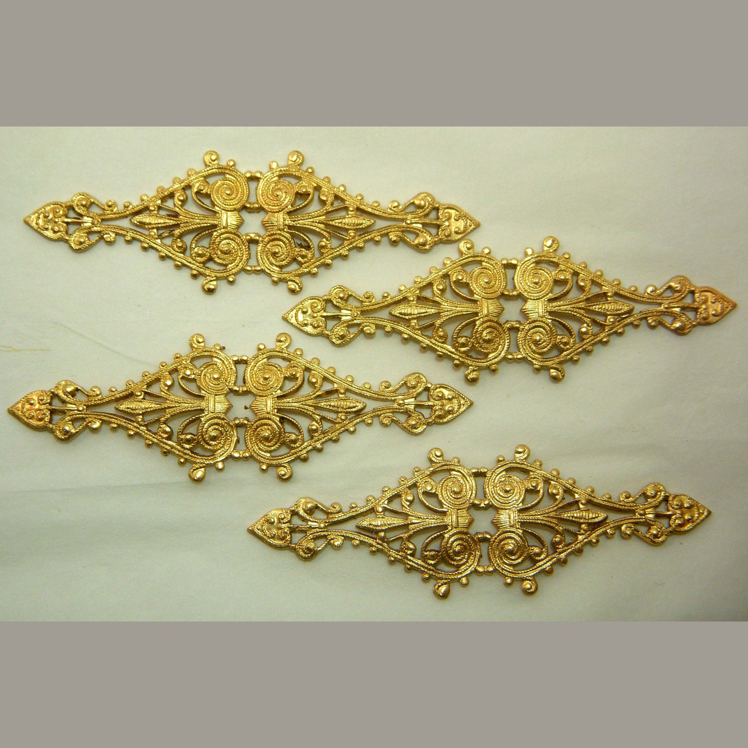 Raw Brass Filigree, Great for Making Rings, Connectors, Item09744, B'sue