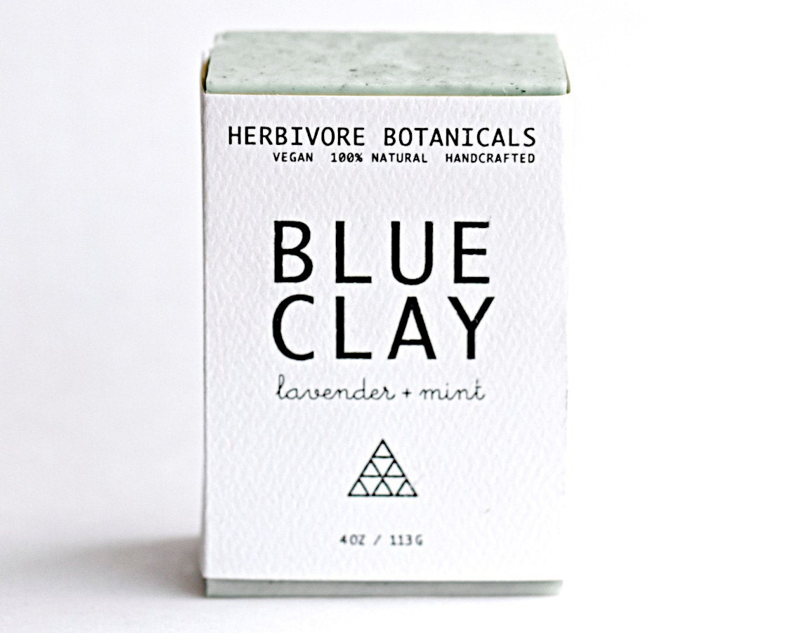 Cambrian Blue Clay Soap. Face and Body Soap. Vegan Handmade Soap. 100% Natural. Lavender Mint. Essential Oil. - HerbivoreBotanicals