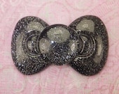 Jumbo Black Glitter Bow 59.5mm x 34.5mm ( 1 Piece) - 1529 - KarPenaEnterprises