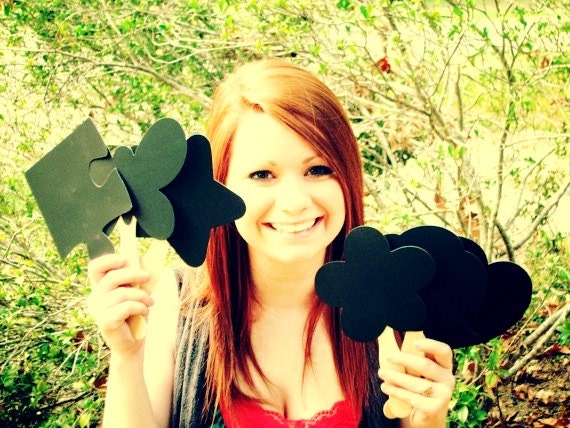 Wedding Photobooth Photo Prop Chalkboards - Set of 6 -Includes One Chalk Marker - Fast Shipping