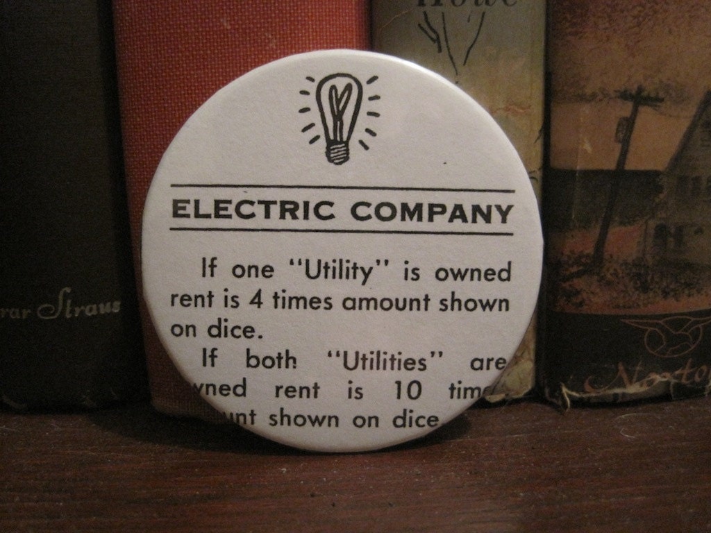 Items similar to Electric Company Monopoly on Etsy