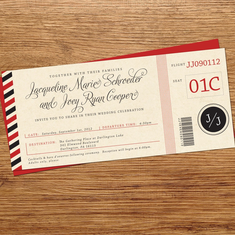 Boarding Pass Wedding Invitation