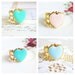 Mint Ring Mint Gold Ring Mint Heart Ring Gold Filigree Ring Gold Lace Vintage Style Ring Turquoise Seafoam Aqua Gold Ring - XOXO Minty Green
