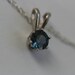 5mm round Montana Sapphire Solitaire Necklace in Sterling Silver