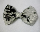 Black and White Laced Bow Hair Clip (Set of Two)
