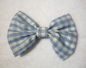 Blue Checkered Bow Hair Clip (Set of Two)