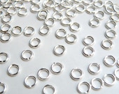50 Round Jump Rings shiny silver plated brass 5.5mm 18 gauge 5282FD