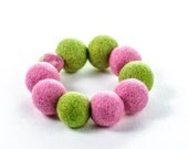 Pastel Color Bracelet Owl Bracelet Chunky Beadwork Bracelet Green Pink Jewelry Gift For Girl