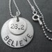 26.2 BELIEVE in the MARATHON 18 inch Sterling Silver Marathon Necklace on 18 inch Sterling Silver Ball chain - Running Jewelry