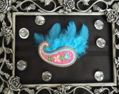 Pink Paisley Clip, Girls Hair clip, Pink Hair clip, Feather Hair Clip