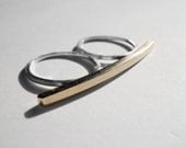Brass Bar - Double Finger Ring Two Finger Ring - Modern - Sterling Silver 925 Brass - Made to Order