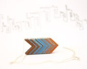 Arrows fall necklace - brown blue red necklace, autumn tones