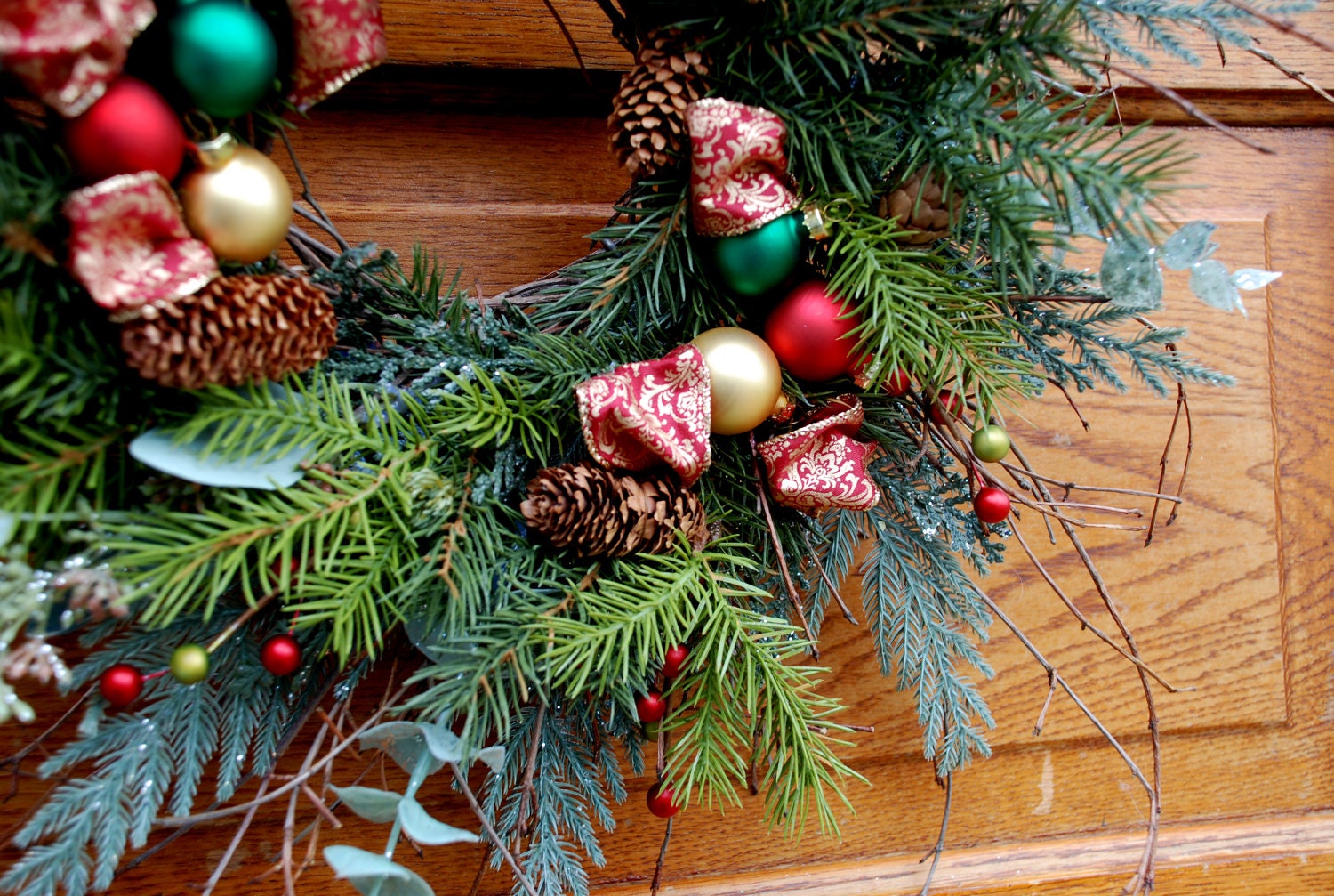 Christmas Front Door Wreath, Front Door Wreath ,Twig Wreath, Wreaths for the door, Outdoor wreath, Winter Wreath