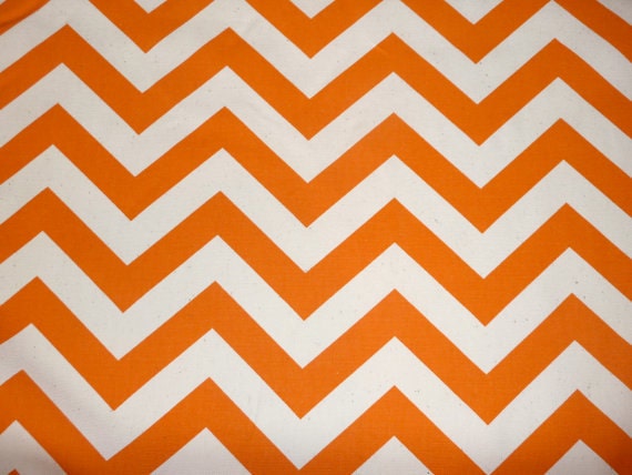 Orange Chevron Straight Crib Skirt