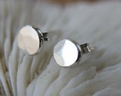 Sterling Silver Hammered Punctuation Stud Earrings