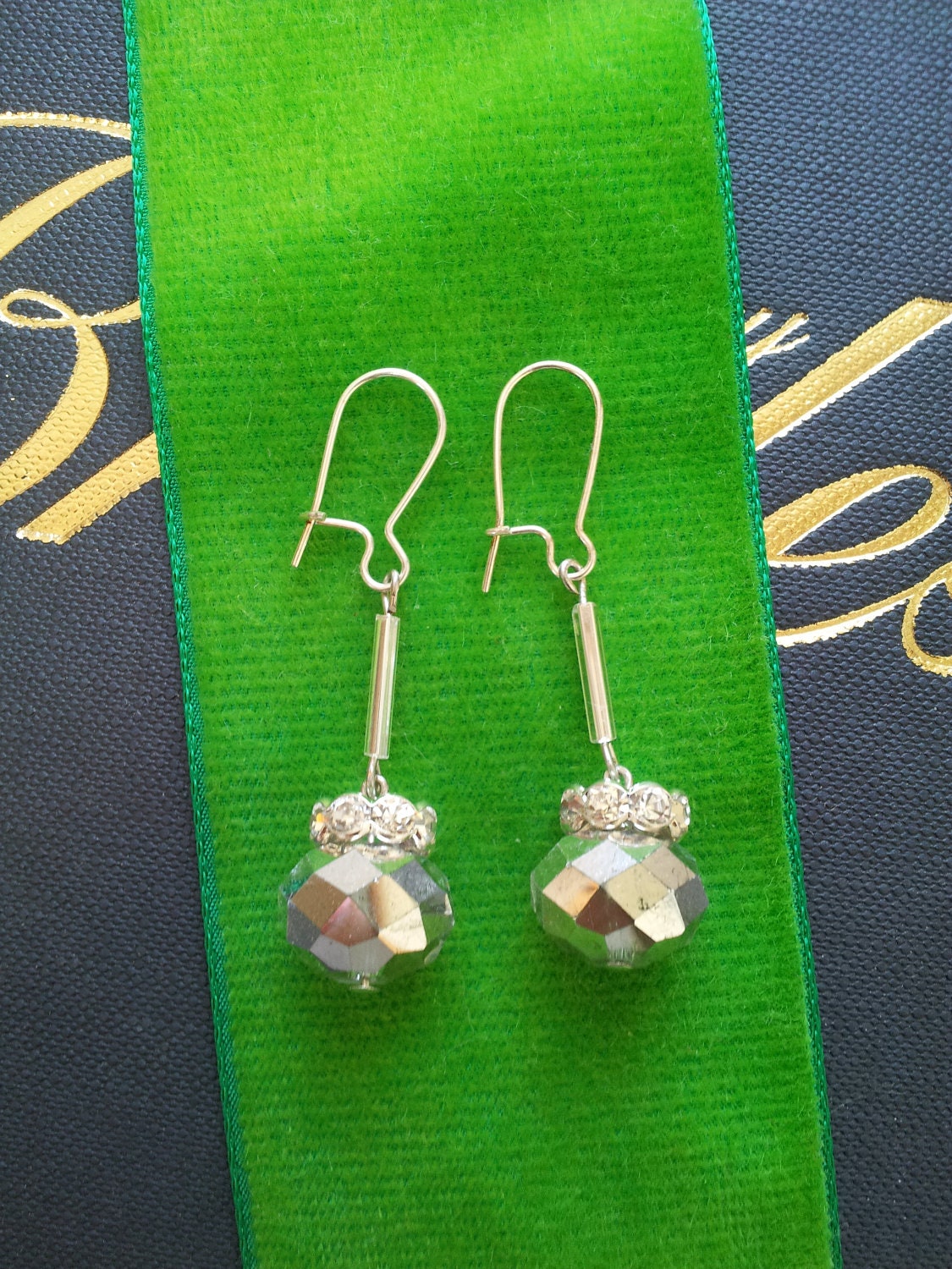 Swarovski Crystal, Bugle Bead and Faceted Bead Earrings- "Beatrice"