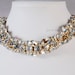 Statement Crystal Bubble Necklace, Vintage Chunky Wedding Party Bridal Bib Necklace Choker. Lattice Gem Stone Necklace(Fn0798)