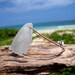 Hawaiian Unique & RARE Large Clear Bonfire Beach Glass, Naturally Folded, on India Leather Cord Bracelet