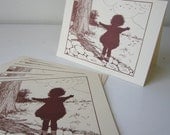 Vintage Notecards with 1920's Artwork, "Little Shadow", Set of 10