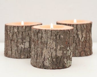 Tree Branch Candle Holders II- Rustic Wood Candle Holders, Wooden Candle Holders, Wedding Centerpiece
