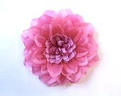 Pink Silk Hair Flower or Pin - Pink Dahlia Bridesmaid Accessory