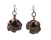 Gift for her. Stylish Dangle Metal Earrings. Original design and finishing. Lighweighted copper by  Fashion Brand Faina.