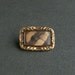 Victorian Mourning Hair Brooch. Ash Blonde & Chestnut. Two Tone Knot. Engraved.
