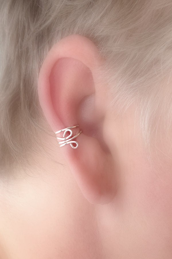 NEW / Simple Everyday Ear Cuff in STERLING SILVER Non Pierced