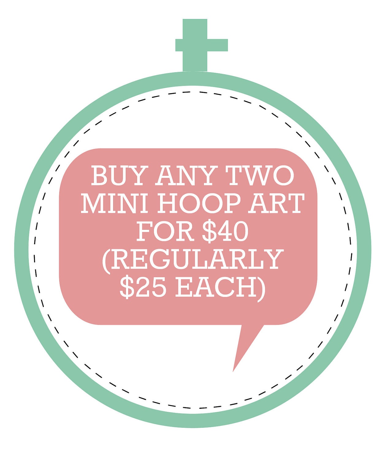 Buy TWO Mini Hoop Art for 40 Dollars (Regularly 25 Dollars Each)