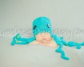 Crochet Octopus Baby Hat Beanie Photo Prop Boy Girl Made to Order