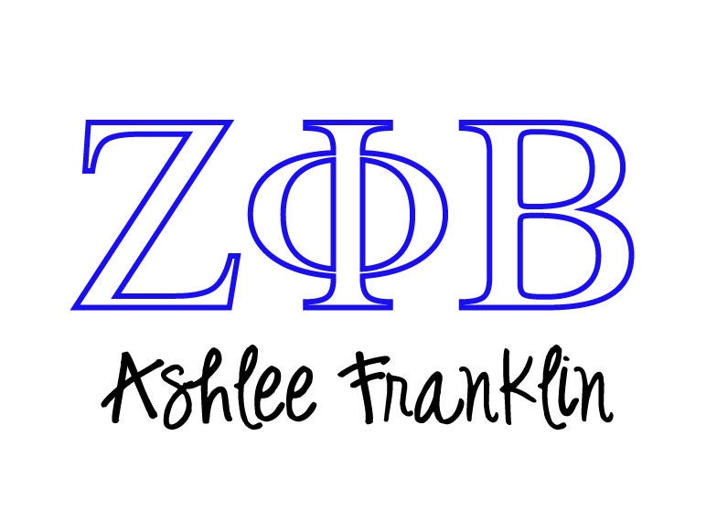 Zeta Phi Beta Greek Letters Notecards