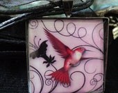 Stunning Red Humming Bird Pendant