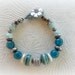 Blue Green Sterling Silver Lampwork Bracelet