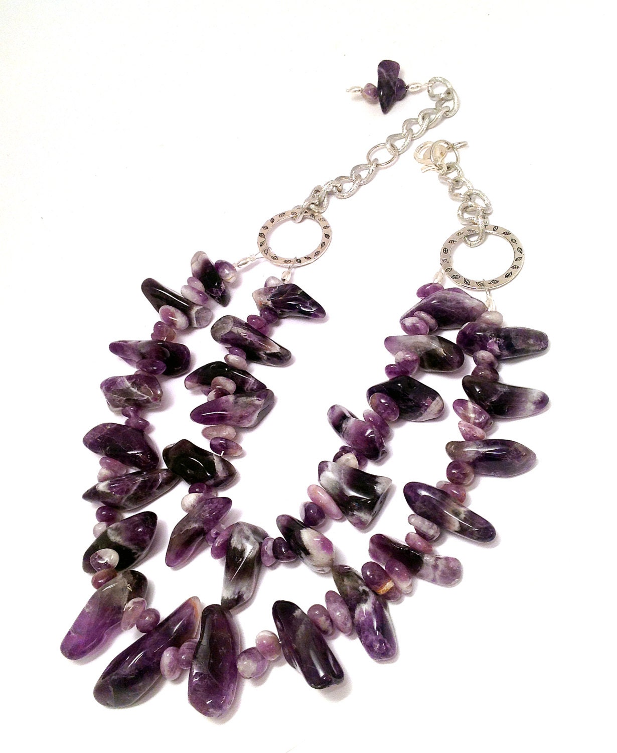 GEMSTONE, AMETHYST, Statement Necklace, Purple, Lavender, Bold, Chunky, Genuine, Sparkle, Jewelry by Jessica Theresa