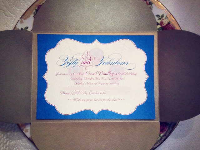 Peacock Collection - 50th Birthday Printable Invitation