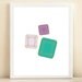 Purple, Aqua, and Gold Gem print poster