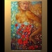 Figure 36" Oil Painting Original Abstract Art Female Ready to Hang,  Abstract Fine Art P. Nizamas  36" x 24"