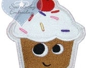 Cupcake Applique Embroidery Patch - Ready To Ship