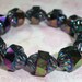 BLUE IRIS Bead 10mm Turbine Czech Glass Cathedral (10)