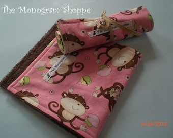 Burp Cloths - Set of 2 - Monkey Burpies
