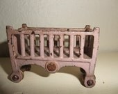Antique Cast Iron Dollhouse Toy CRIB circa 1920's by KILGORE Lilac