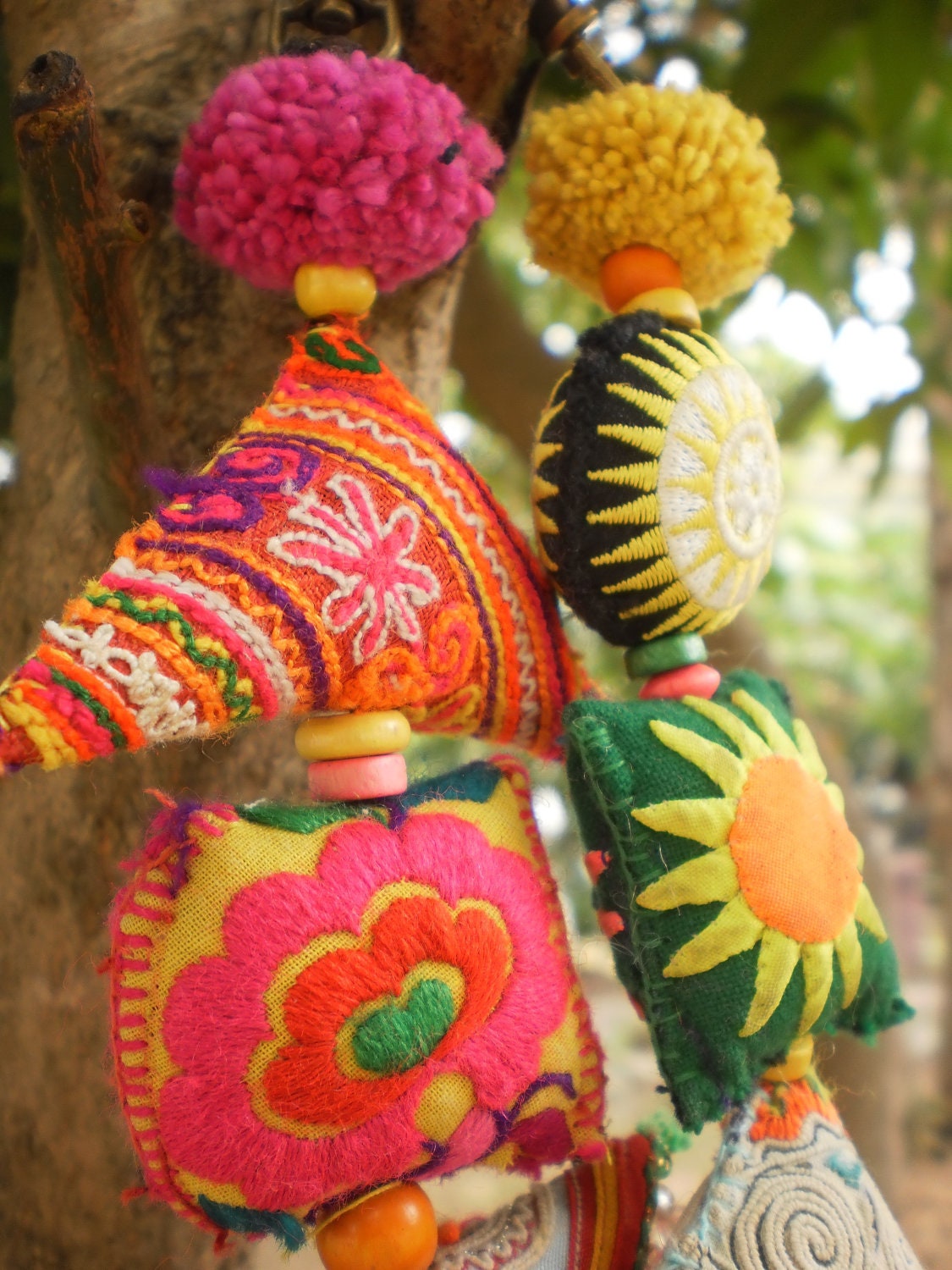 Hmong Tribal Textile Handmade Friendship Keychains