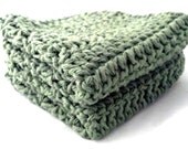 Crochet Washcloth Set Green