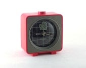 Vintage red alarm clock  made in Russia