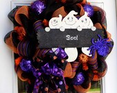 Ghosts Deco Mesh Wreath