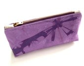 100% Organic Cotton Shibori Pouch - Purple Shibori Pouch - Amethyst